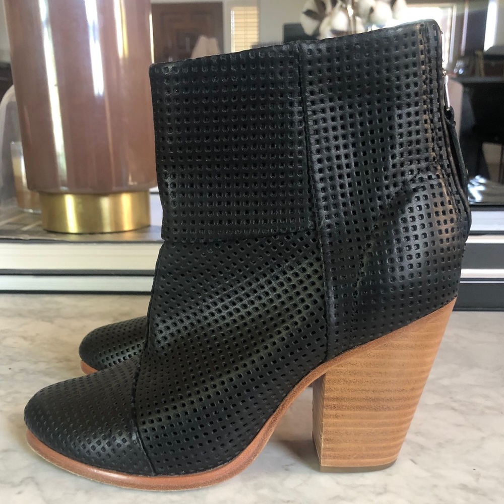 Rag & Bone Black Perforated Booties